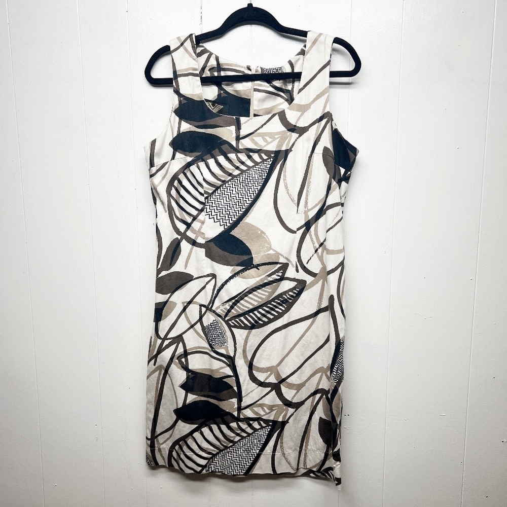 Giorgio Valenti Neutral Floral Party Cocktail Event Wedding Guest Womens Dress M
